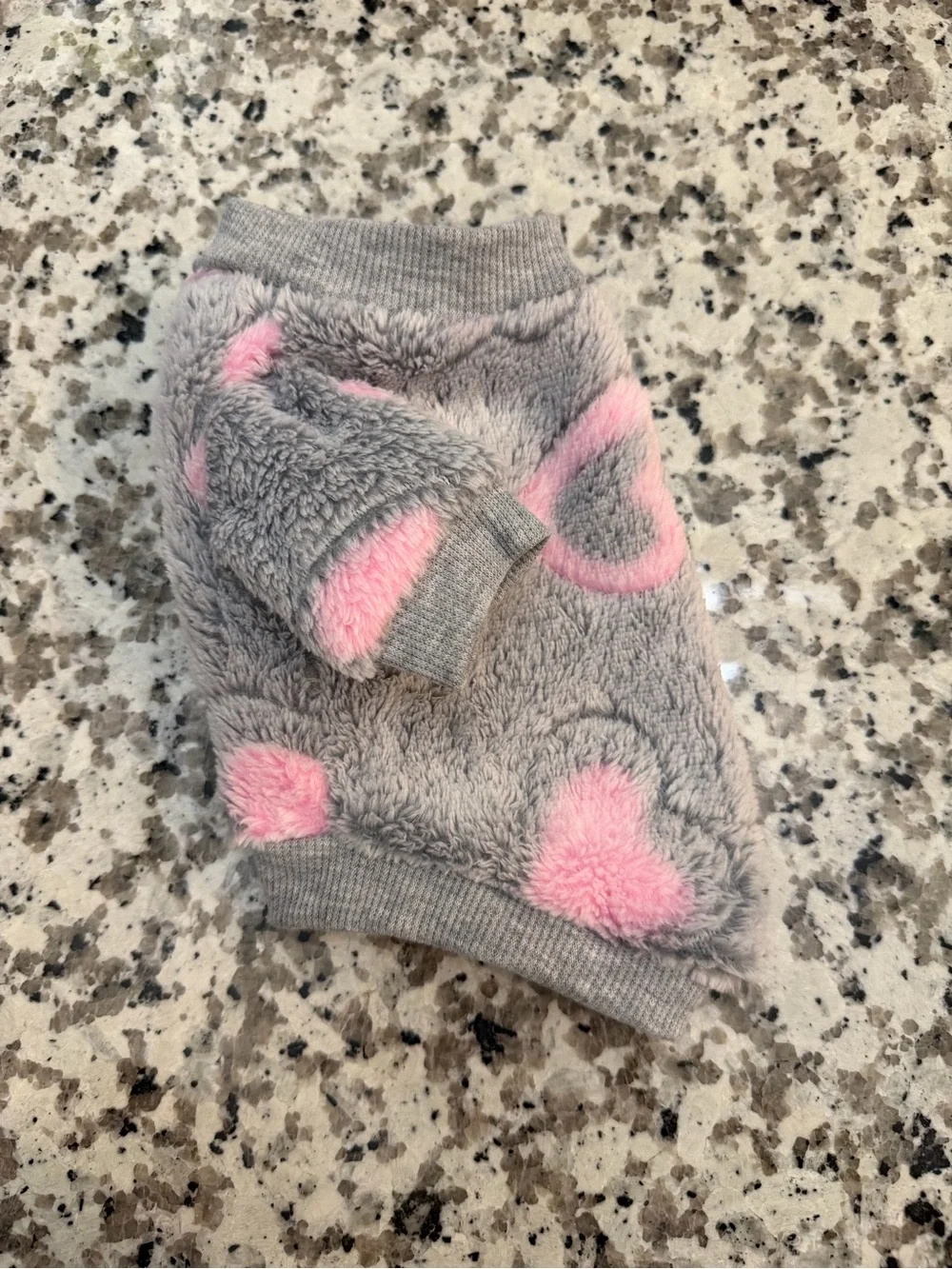 Plush Pet Sweaters with Heart Print. XXS